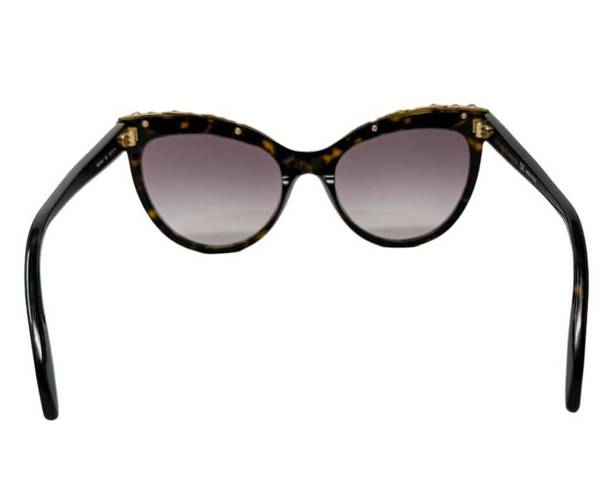 Alexander McQueen  AM0181S Cat Eye Jeweled Sunglasses Havana Tortoise w/ case