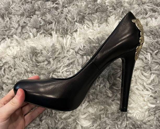 Givenchy  Black Gold Emblem Pumps 37