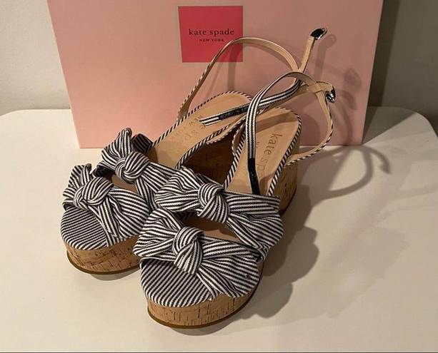 Kate Spade  Julep Stripe Platform Wedges NWT 8.5