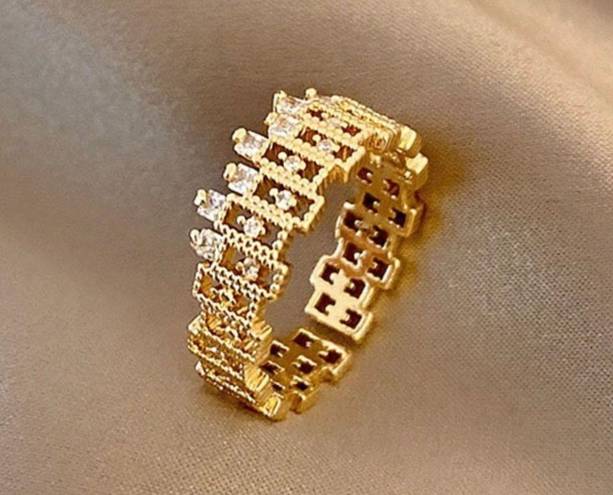 18K Gold Plated Adjustable Open Ring for Women,Statement Ring,Gold Ring