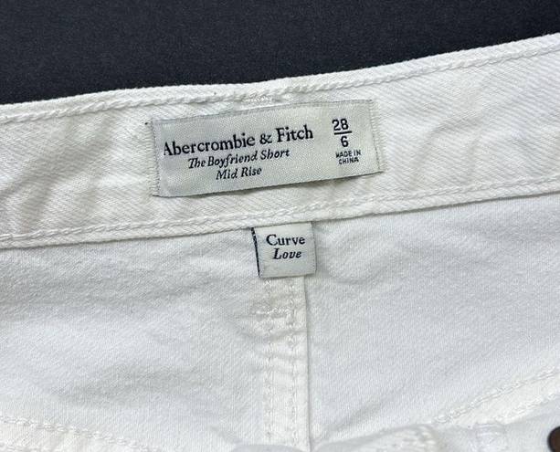 Abercrombie & Fitch  Womens Curve Love Size 6 White Denim Cutoff Shorts