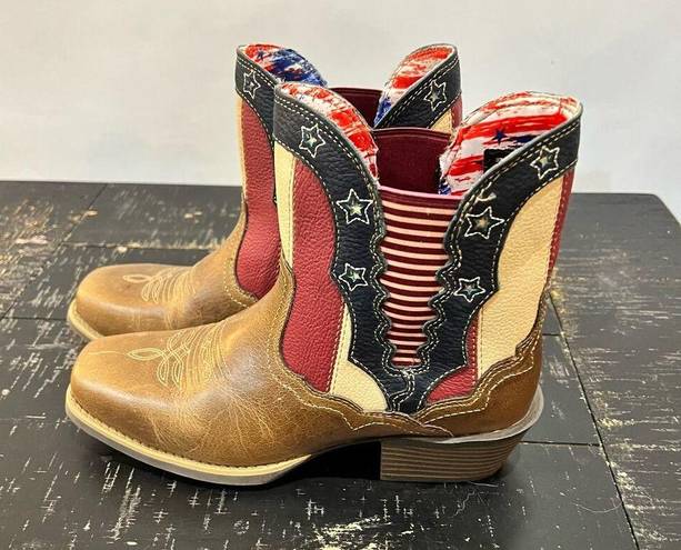 Justin Boots  Chellie Patriot Leather Western Cowgirl Short Boots Womens 7.5 B