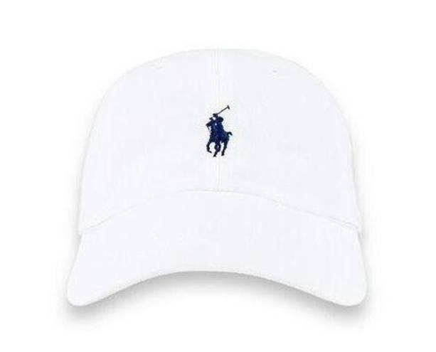 Polo  Ralph Lauren Chino Cap in White & Marlin Blue