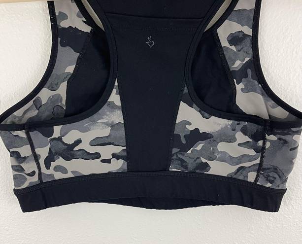 Torrid Black Grey Camo Plus Size Stretch Active Workout Racerback Sports Bra