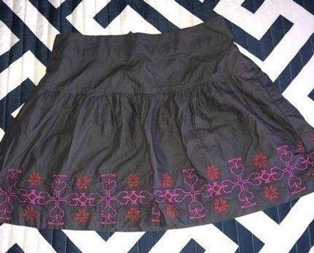 American Eagle  Gray Tribal Embroidered Skirt Small