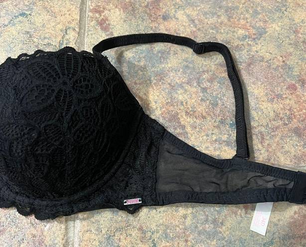 Victoria's Secret PINK black lace 34D bra