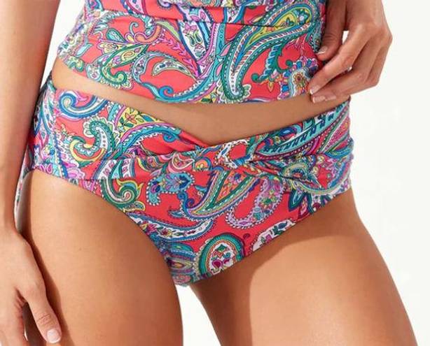 Tommy Bahama  Paisley Keys Twist Band High Waist Bikini Bottom Small NWT