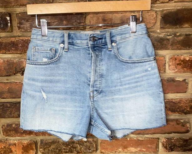 Everlane  Medium Wash Blue Denim Cheeky Cut-Off Jean Shorts Women's Size 25