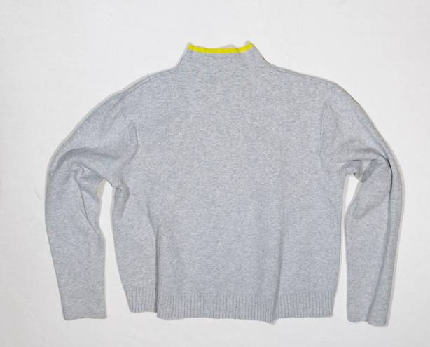 Sweaty Betty Serenity Cotton Blend Stretch Knit Mock Neck Pullover Sweater Gray