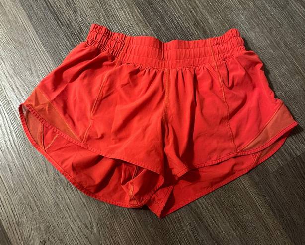 Lululemon Red Hotty Hot Shorts 2.5