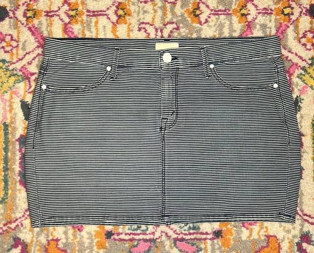 MOTHER Denim  S.N.S Striped Jean On The Road Mini Skirt Size 27