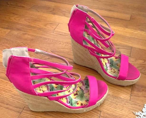 Charlotte Russe Hot Pink Wedges 