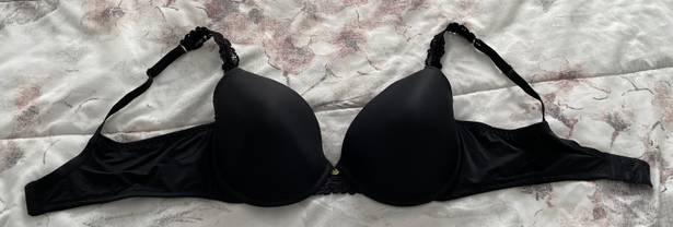 Natori Bra Black Body Double with Lace Full Fit, size 34DD