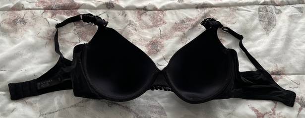 Natori Bra Black Body Double with Lace Full Fit, size 34DD