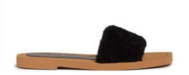 Stuart Weitzman Cammy Shearling Slide Sandals 7.5