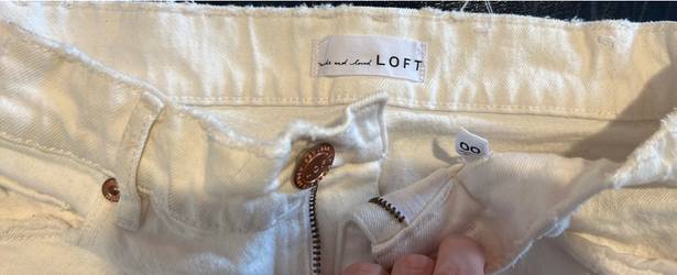 The Loft  White Denim Shorts