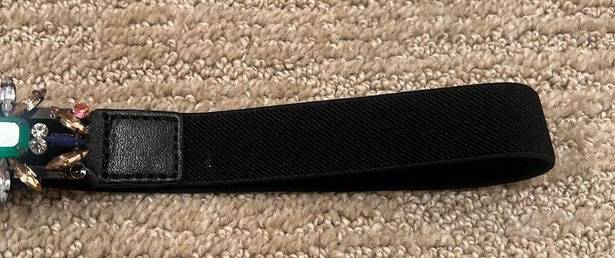 BCBGMAXAZRIA  Black Gemmed Elastic Belt