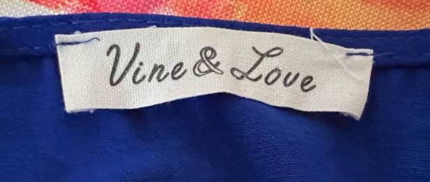 Vine & Love  BABYDOLL TOP IN ROYAL BLUE (Large)