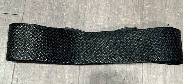 Black High Waist Double Buckle Braid Belt Y2k 2000's