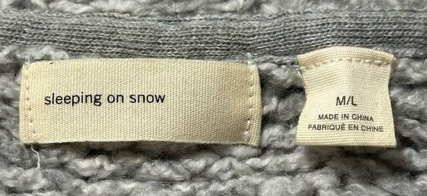 Anthropologie Sleeping on Snow  Women’s Size M L Heather Gray Chunky Wrap Sweater