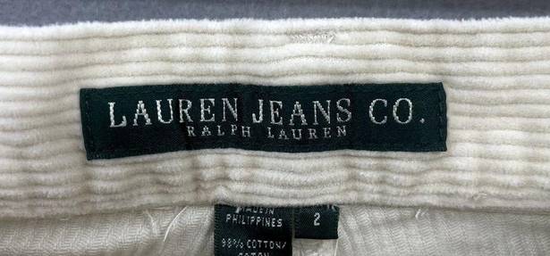 Krass&co Lauren Jeans  Pants Womens 2 Cream Corduroy Straight Ralph Lauren