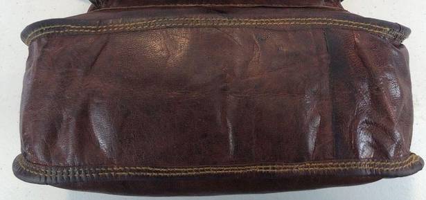 Vintage Saddle Crossbody Messenger Bag Genuine Leather Purse Handbag READ