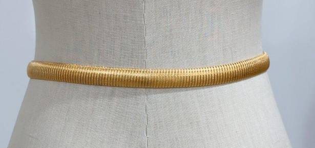 William De Lillo Vintage 60s Signed Rhinestone Gold Metal Stretch Belt