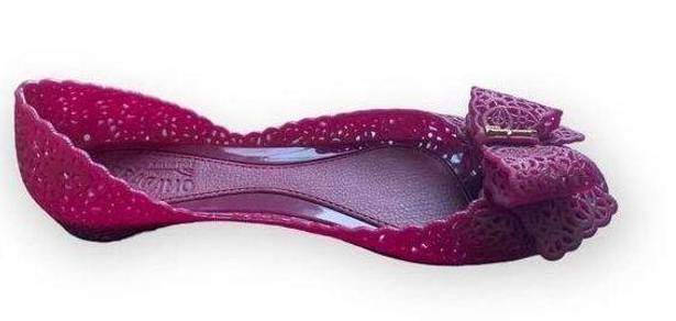 Salvatore Ferragamo  Burgundy Jelly flats, like new