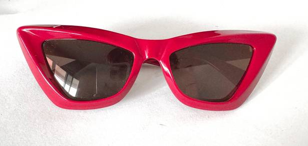 Bottega Veneta Red Cat Eye Sunglasses