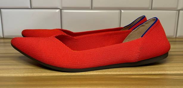 Rothy's  Red Points Size 8.5 US Ballet Point Toe Womens Shoes Flats Knit Vegan