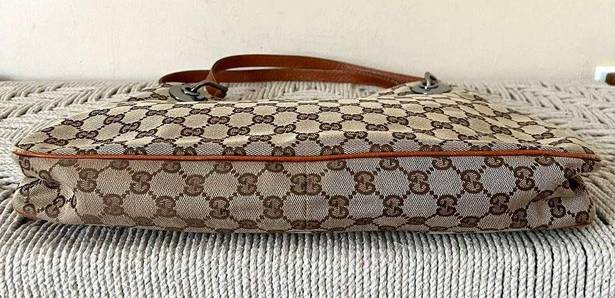 Gucci  Eclipse GG Brown Canvas and Leather Shoulder Bag