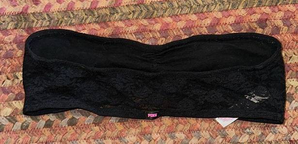 PINK - Victoria's Secret VICTORIAS SECRET PINK BLACK LACE BASIC BANDEAU BRA