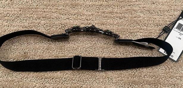 BCBGMAXAZRIA  Black Gemmed Elastic Belt