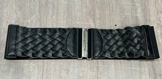 Black High Waist Clip Closure Braid Belt Y2k 2000's