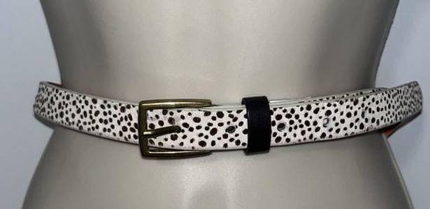 Gap  Genuine Leather Calf Hair Brown & White Belt Animal Print Women’s Size M