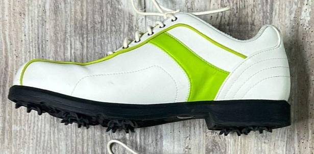 Callaway  CG Sport W206 Thin Saddle White Green Golf Shoes Ladies 6.5 Teen Jr