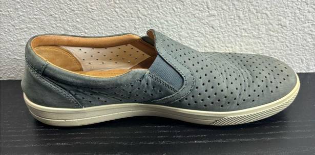 Daisy Hotter  Women's Blue Gray Perforated Slip On Comfort Sneaker Shoe Size 8.5