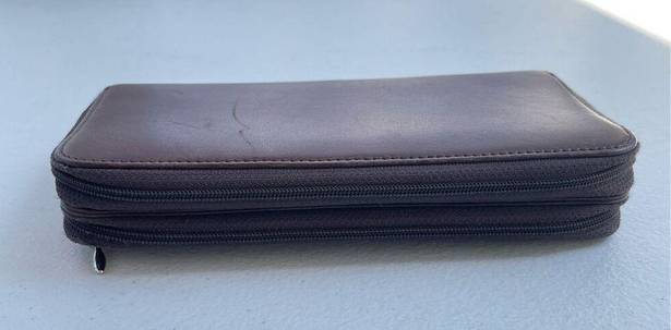 Butter Soft TUMI Chocolate Brown  Leather Double Zip Travel Wallet