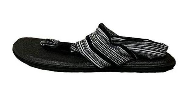 Sanuk Women's Yoga Sling 2 Black/White SWS10001 Slingback Sandals Shoes Size 6