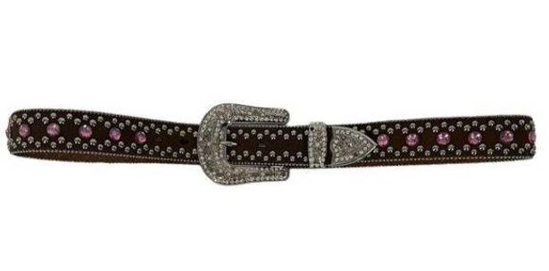 Blazin Roxx  Belt Brown Western Rodeo Bling Rhinestone Big Buckle Womens Large