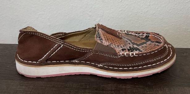 Ariat  Ladies Cruiser Slip On Snakeskin Loafer Brown, Pink, Black Size 6 B