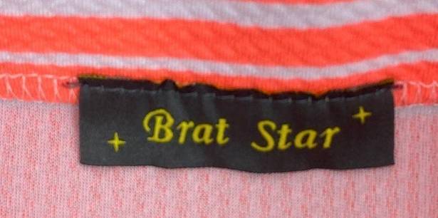 Brat Star  Neon Striped Pencil Skirt Small White Pink