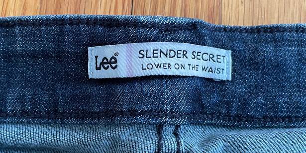 Lee Slender Secret Lower On The Waist Bootcut Embroidered Dark Blue Jeans, size 12