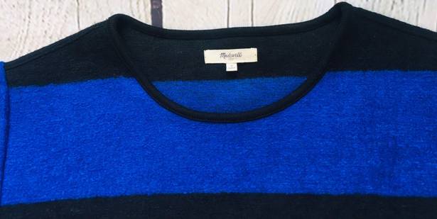 Madewell Blue & Black Brushed Rugby Boxy Top