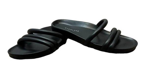 Everlane  Women’s "The Form" Three Strap Black Sandal Size 6 Puffy Slip On Slides