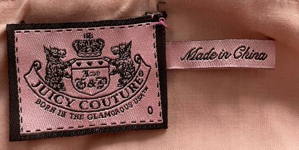 Juicy Couture Pale Pink Crochet Detailing A-line 100% Cotton Lined Mini Dress, size 0