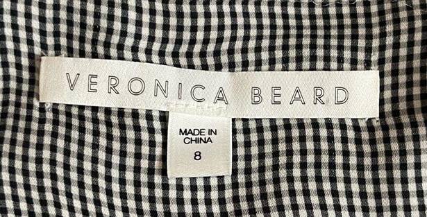 Veronica Beard 100% Silk Gingham Boho Peasant Blouse Top Size 8