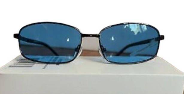 BP . 58mm Rectangular Wire Blue Lense Sunglasses NEW