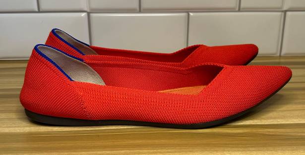 Rothy's  Red Points Size 8.5 US Ballet Point Toe Womens Shoes Flats Knit Vegan