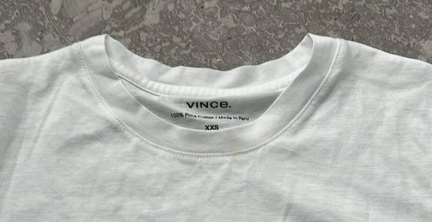 Vince  Pima Cotton Essential Crewneck Tee in Optic White, Size XXS, New w/Tag $80